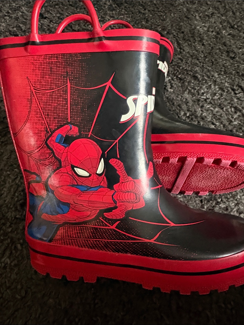 Marvel Spider-Man Kids Costume Rain Boot - Red, Black, Blue - Picture 7 of 9